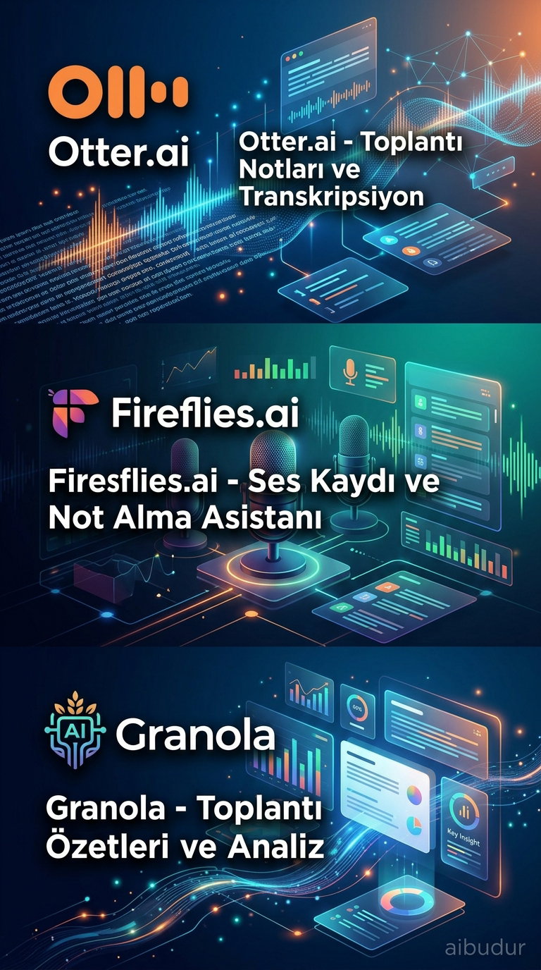 Yapay Zeka Toplantı Asistanları: Otter, Fireflies ve Granola Karşılaştırması