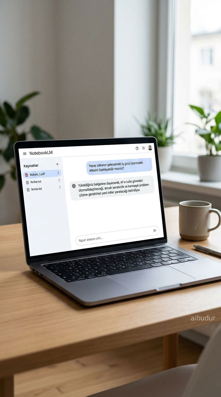 NotebookLM ile kaynak yükleme ve özet çıkarma ekranı