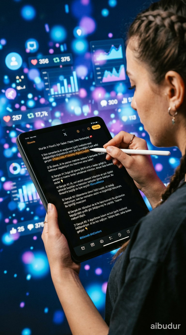X platformu için yapay zeka ile viral thread ve başlık oluşturma örneği