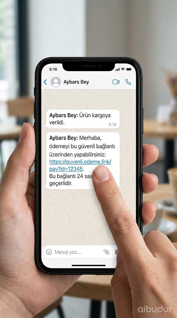WhatsApp ödeme bağlantısı gönderme ve sipariş onaylama adımları
