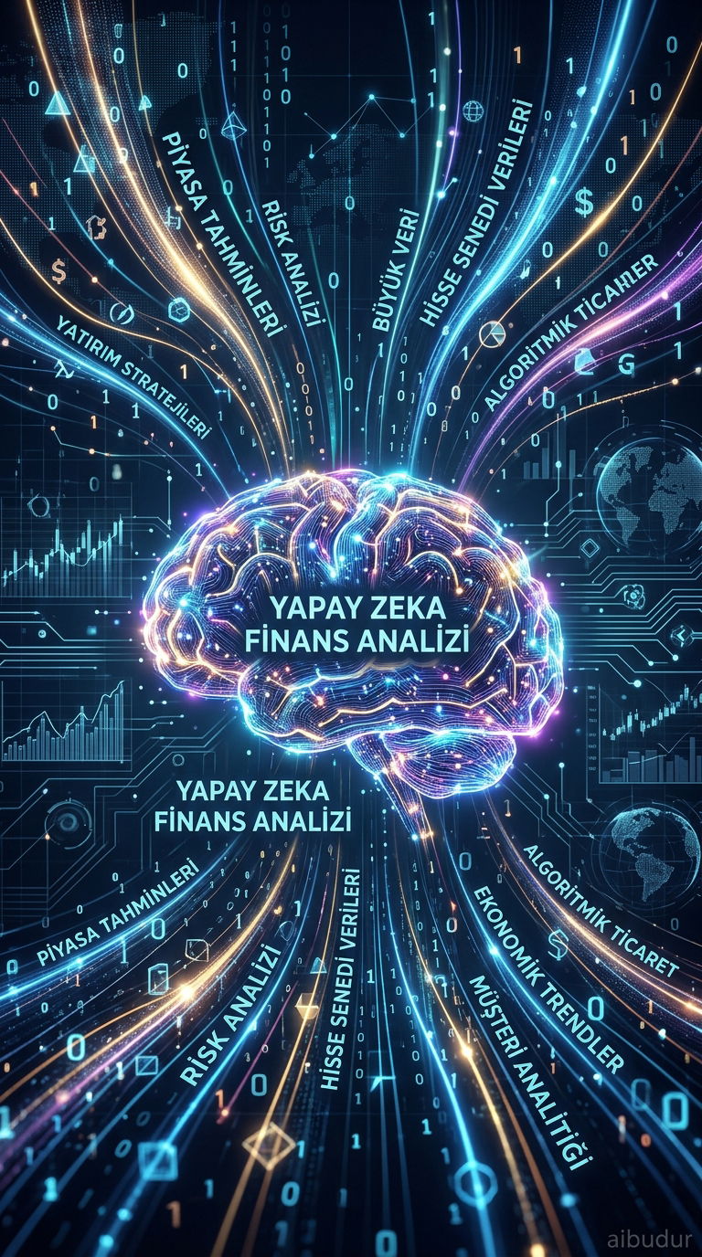 Yapay zekanın muhasebe verilerini analiz etme sürecini gösteren şema
