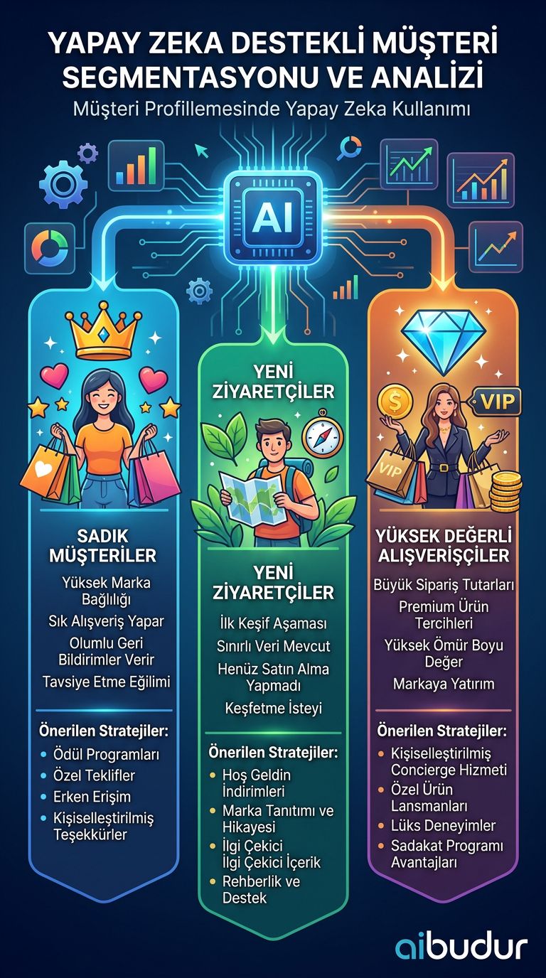 Müşteri segmentasyonu etiketleme ve gruplama örneği