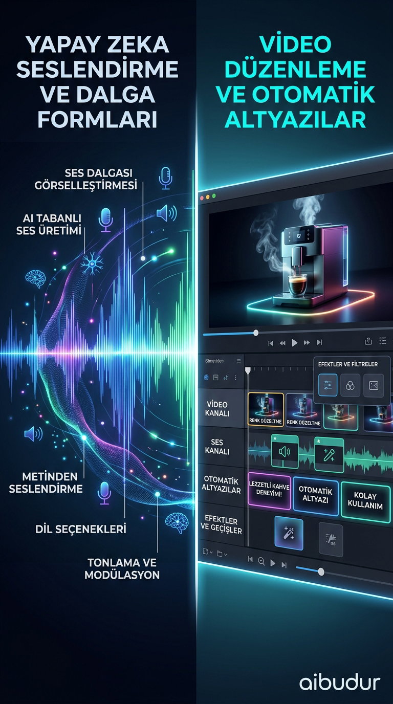 Yapay zeka ile altyazı, müzik ve geçiş efektleri eklenen UGC videosu