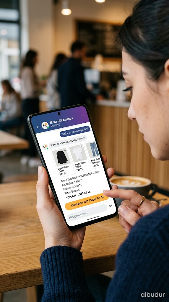 Satın alma aşamasında chatbot yönlendirmesi ve ödeme sayfası entegrasyonu