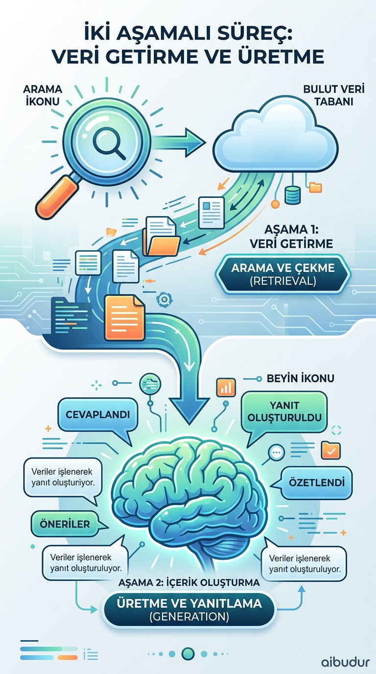 RAG sisteminde kullanıcı sorusu işleme ve yanıt üretme akışı
