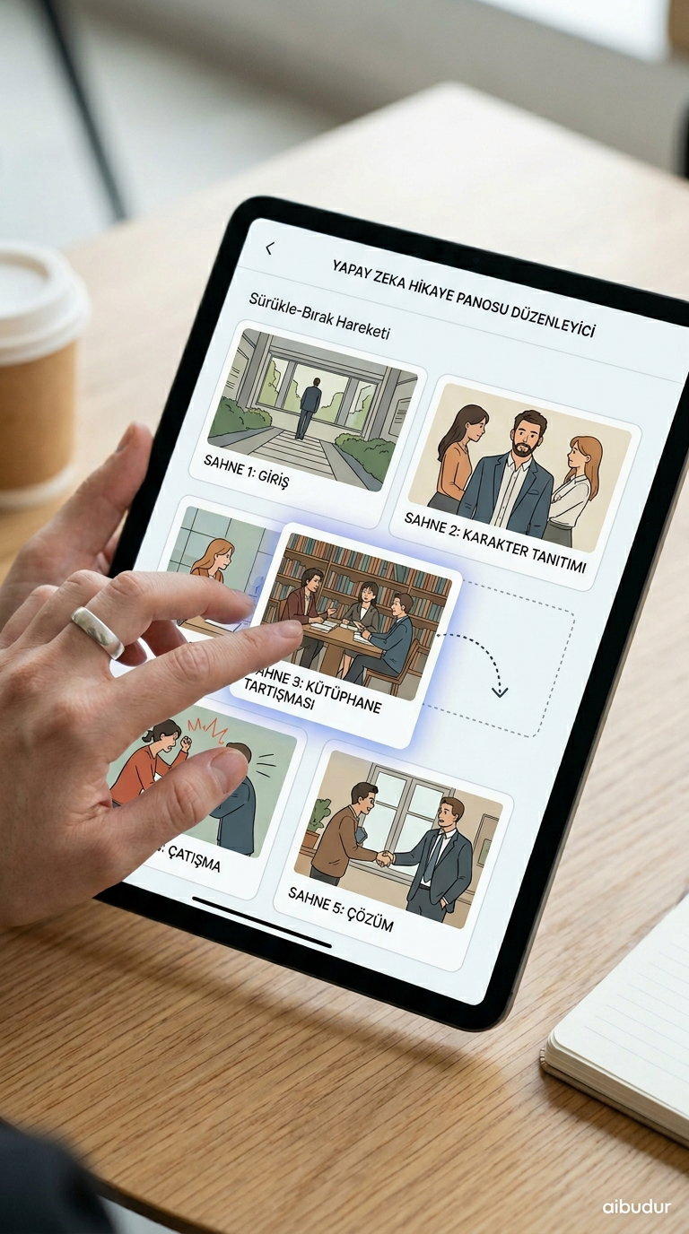 Storyboard düzenleme ve sahne sıralama ekranı