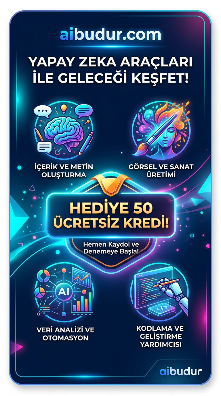 Aibudur platformunda yapay zeka araçlarını keşfetme ve ücretsiz kredi fırsatı
